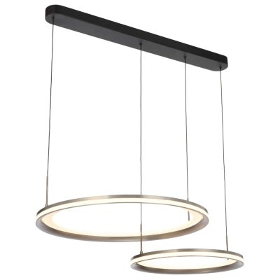 Fulcrum Aluminium Dimmable LED Double Ring Pendant Light