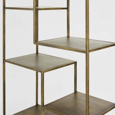 Cremorne Steel Display Shelf / Room Divider, Brass