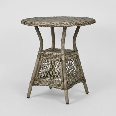 Marco Synthetic Wicker Round Outdoor Dining Table, 70cm, Natural