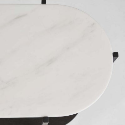 The James Marble & Metal Oval Console Table, 120cm