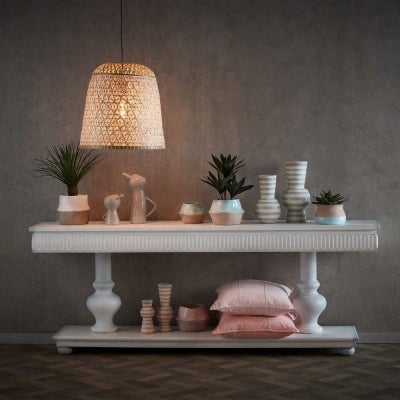 Palmer Elm Timber Console Table, 210cm, White