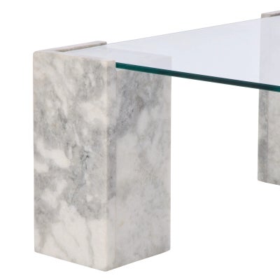 Grand Designs Lark Marble & Glass Coffee Table, 110cm