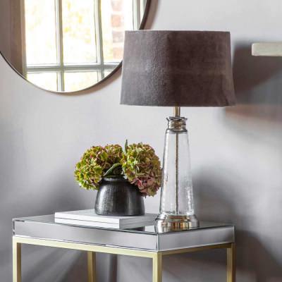 Winslet Glass Base Table Lamp, Silver / Grey