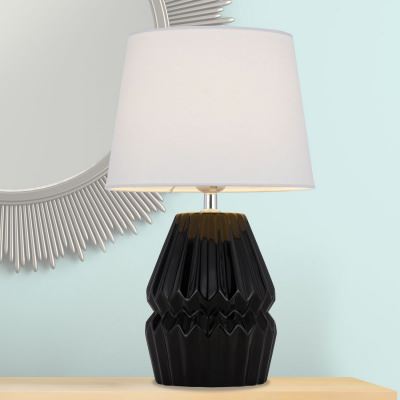 Greet Ceramic Base Table Lamp, White / Black