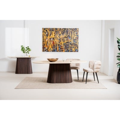 Freya Fabric Dining Chair, Latte