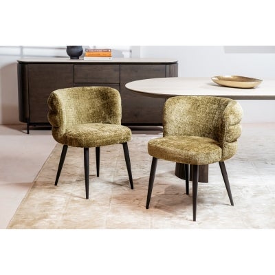 Freya Fabric Dining Chair, Moss