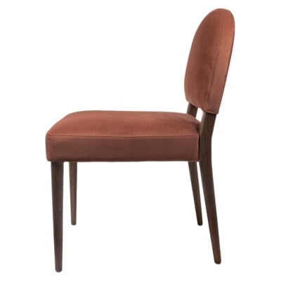 Oscar Velvet Fabric Dining Chair, Chocolate