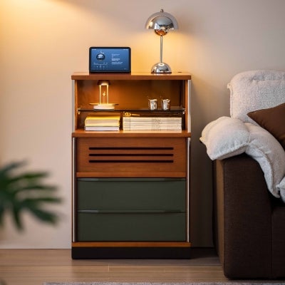 Misaku Boxwood 2 Drawer Storage Unit with LED Light