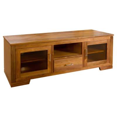 Harlington Blackwood Timber 2 Door 1 Drawer TV Unit, 160cm