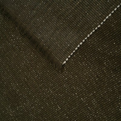Herringbone Matrix Hand Knotted Wool Rug, 365x457cm, Olive