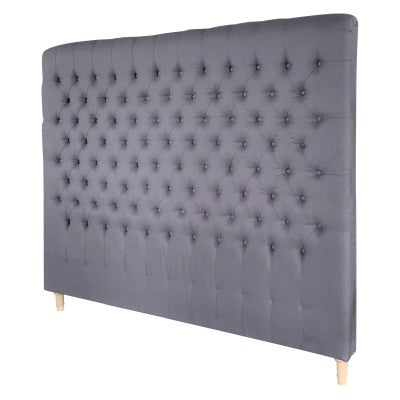 Chesterfield Tufted Linen Bed Headboard, King, Charcoal