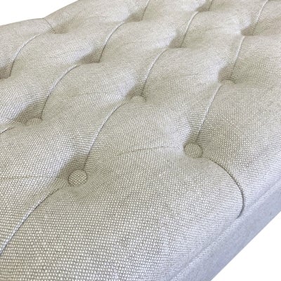 Chelsea Tufted Linen Fabric Storage Ottoman, 160cm, Beige