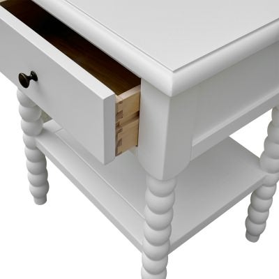 Bobbin Birch Timber Side Table, Small, Matt White