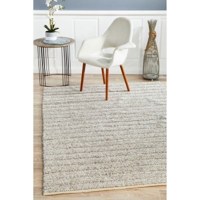 Harvest Handwoven Wool Rug, 155x225cm, Natural