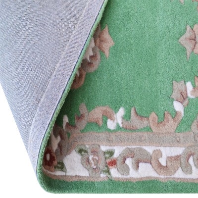 Avalon French Aubusson Wool Rug, 120x60cm, Pistachio Green