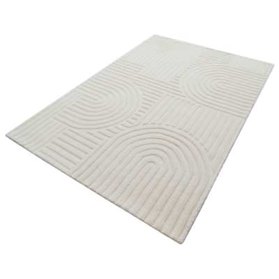 Unity Hand Tufted Contemporary Wool Rug, 160x230cm, Ivory