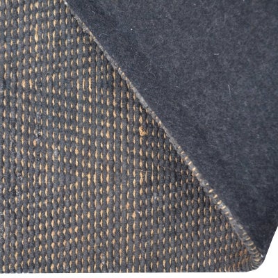 Myraaj Handwoven Chevron Cotton & Jute Rug, 150x90cm, Black / Natural