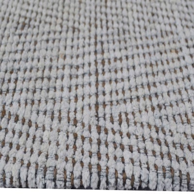 Myraaj Handwoven Chevron Cotton & Jute Rug, 90x60cm, Silver / Natural