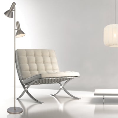 Hyvik Iron Adjustable Floor Lamp, Nickel