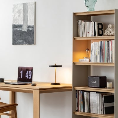 Aesop American White Oak & Steel Bookshelf, Skirting Clearance