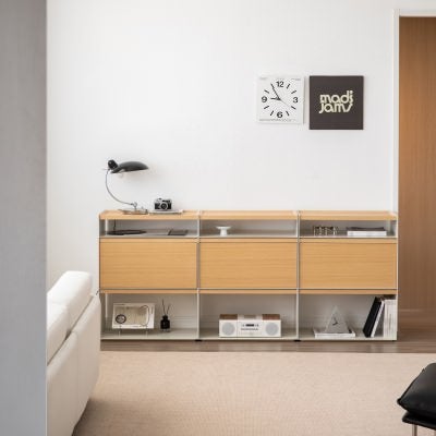 Aesop American White Oak & Steel Modular Storage Unit, Tall Open Shelf