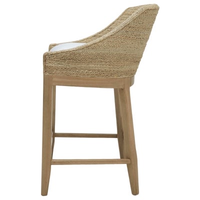 Lavernean Woven Leaf & Oak Timber Counter Chair