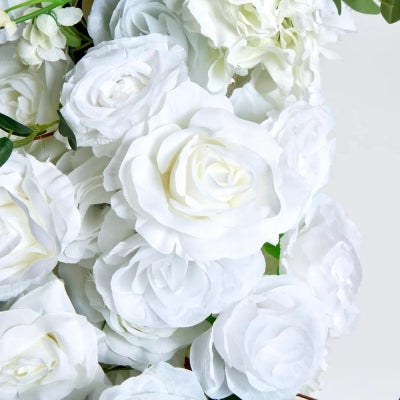 JMC Artificial Rose Table Runner, 200cm, White Flower