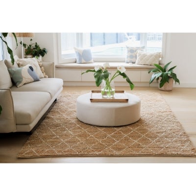 Anant Hand Braided Jute Rug, 300x200cm, Natural / White