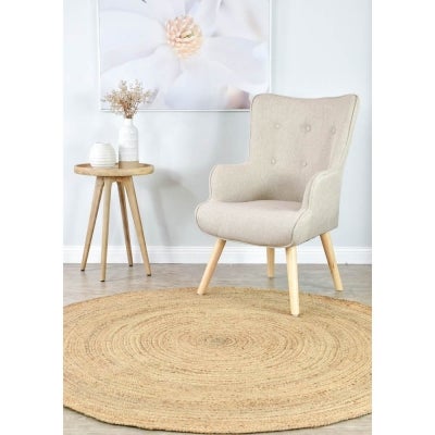 Anglo Jute Round Rug, 150cm, Natural
