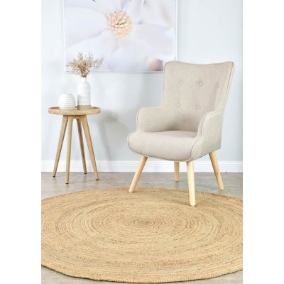 Anglo Jute Round Rug, 200cm, Natural