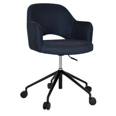 Albury Commercial Grade Gravity Fabric Gas Lift Office Armchair, V2, Navy / Black