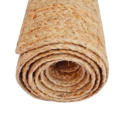 Lumbia Handwoven Jute Rug, 110x160cm, Natural / White