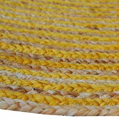 Spindra Handwoven Jute Round Rug, 120cm, Ochre