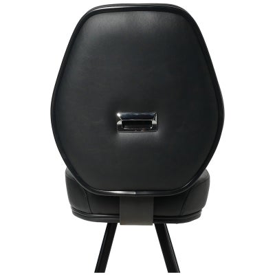 Cairo Commercial Grade Vinyl Gaming Stool, 4 Leg Base, Black / Black