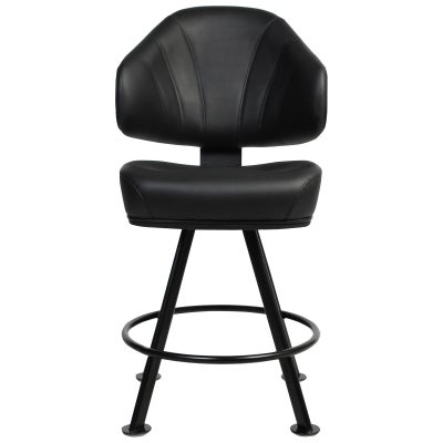 Luxor Commercial Grade Vinyl Gaming Stool, 4 Leg Base, Black / Black