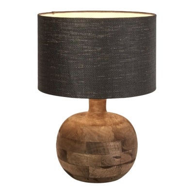 Arum Mango Wood Base Table Lamp, Natural / Black