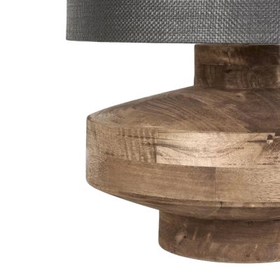 Lunara Mango Wood Base Table Lamp, Natural / Black
