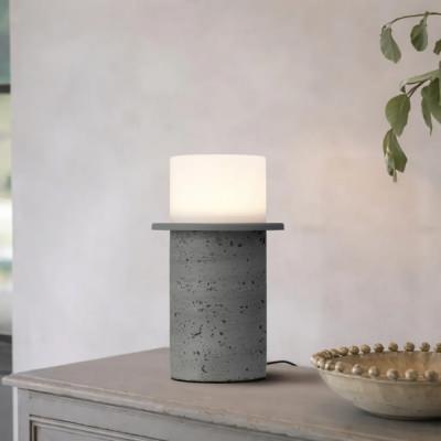 Kolisa Cast Stone & Iron LED Table Lamp, Grey