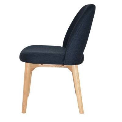 Albury Commercial Grade Gravity Fabric Dining Chair, Timber Leg, Navy / Natural