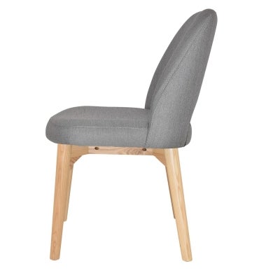 Albury Commercial Grade Gravity Fabric Dining Chair, Timber Leg, Steel / Natural