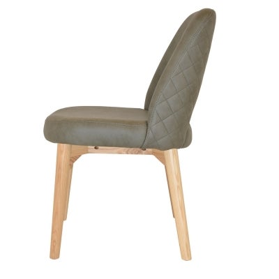 Albury Commercial Grade Pelle / Benito Fabric Dining Chair, Timber Leg, Sage / Natural