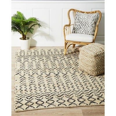 Elki Handwoven Tribal Jute Rug, 155x225cm
