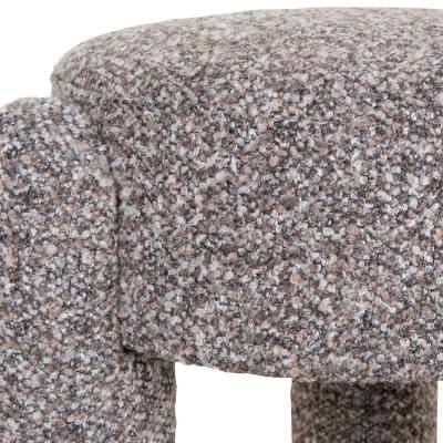 Quilen Fabric Round Ottoman Stool, Choco Brown
