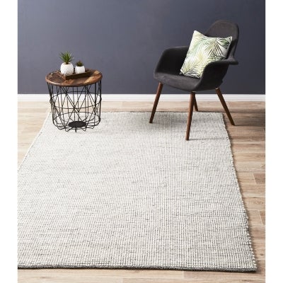 Loft Handwoven Felted Wool Rug, 115x165cm, Black