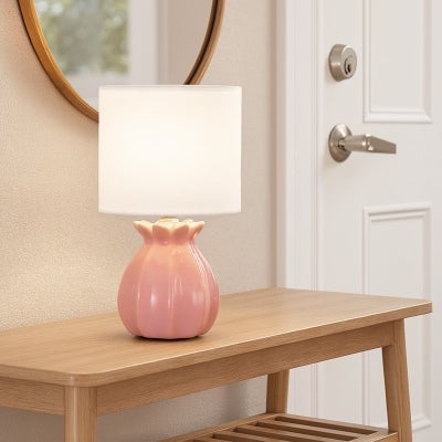 Blossom Ceramic Base Table Lamp, Set of 2, Blush