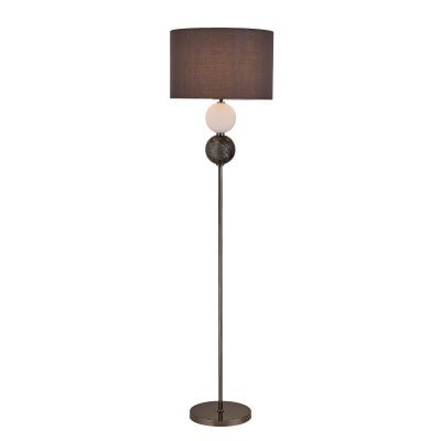 Murano Metal & Glass Base Floor Lamp, Pewter