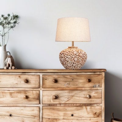 Hallie Wood Base Table Lamp