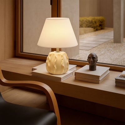 Lila Ceramic Base Table Lamp, Matte White