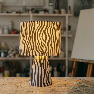 Momo Fabric Table Lamp, Zebra