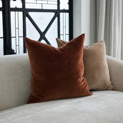Moana Cotton Velvet Scatter Cushion Cover, Cinnamon